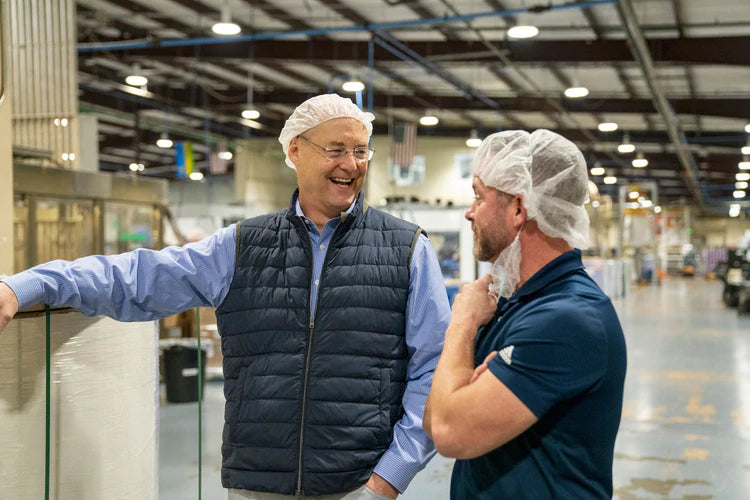 Westrock coffee company employees giving a factory tour